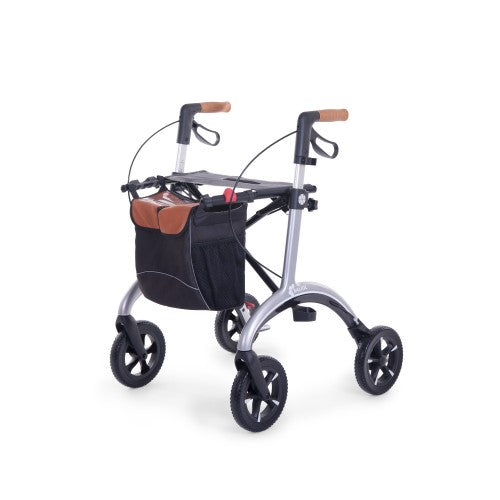 A silver Saljol Walking Frame