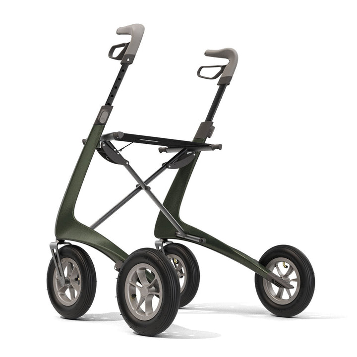 The green 'byACRE Carbon Overland' walker on a white background, left rear side.