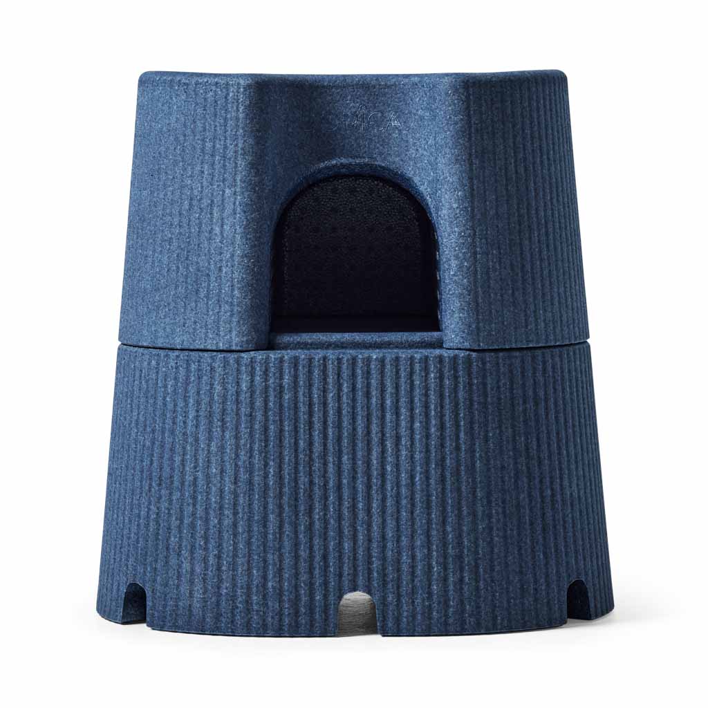 Blue step and shower stool on a white background