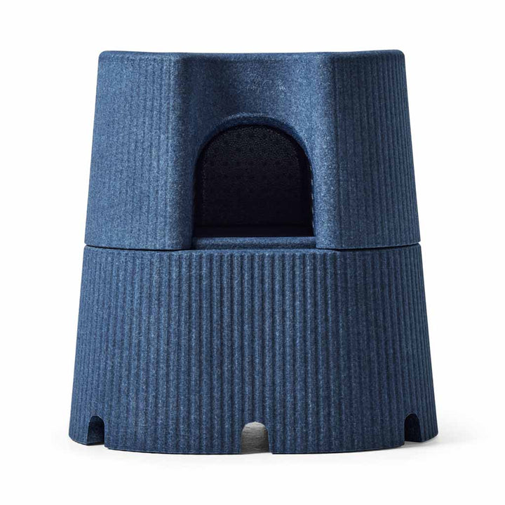 Blue step and shower stool on a white background