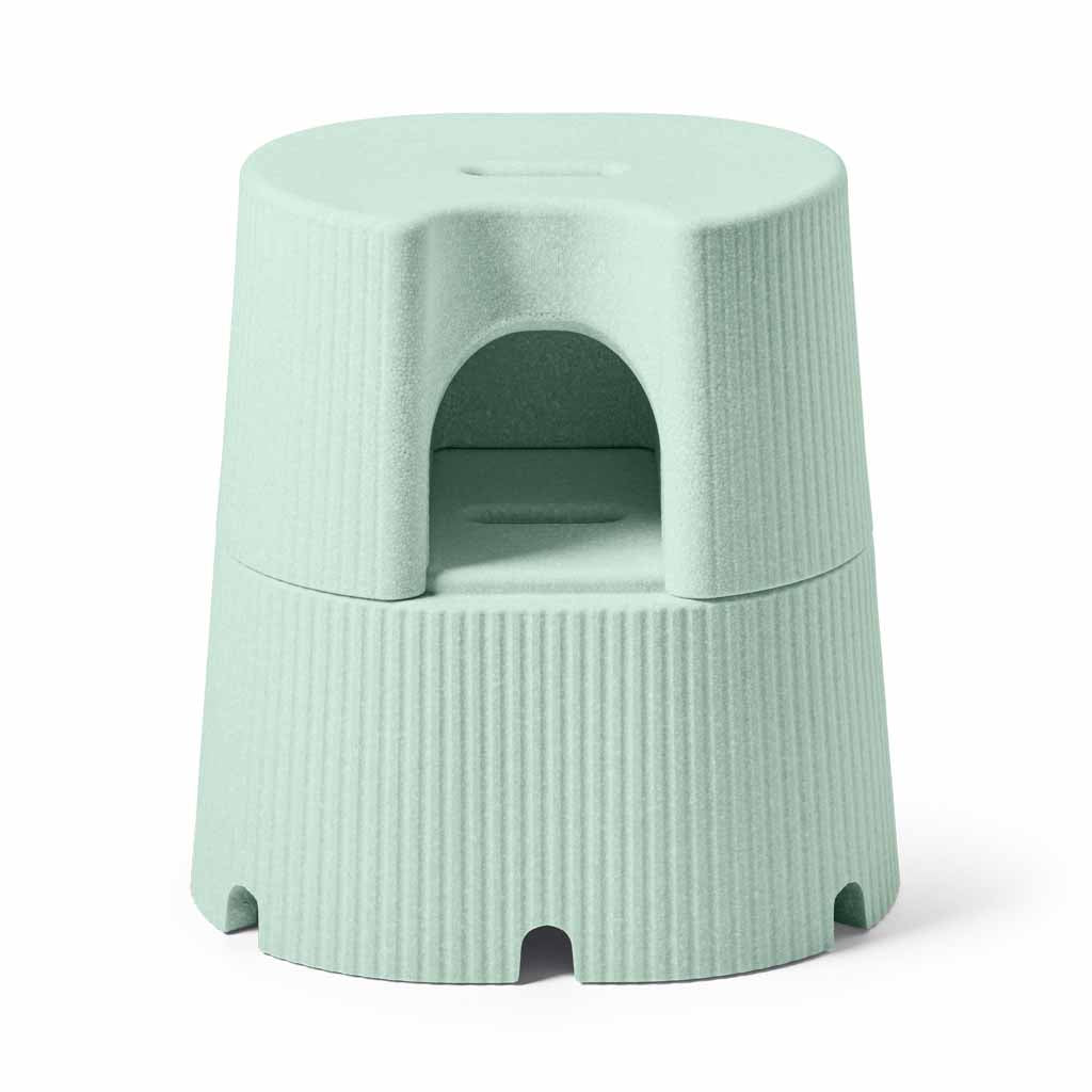 Light green Blue step and shower stool on a white background