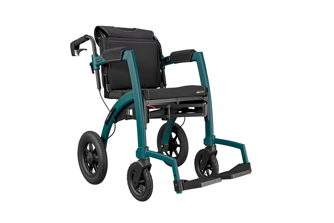A green 'Rollz Motion Performance' wheelchair