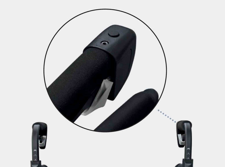 Close up of the handles on a 'Rollz Rhythm' 